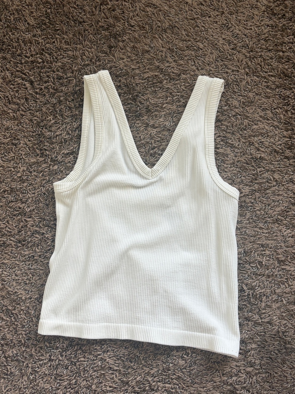 5 for $25Old Navy Cream Ribbed V-Neck Tank